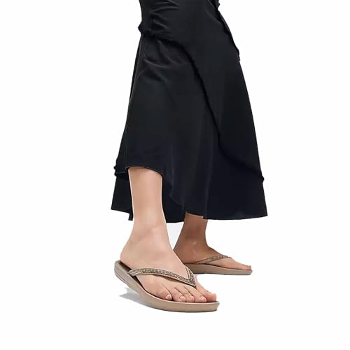 FitFlop Women's Iqushion Ombre-Sparkle On Taupe/Pewter Flip-Flops4