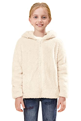 SOLOCOTE Boys Girls Sherpa Fleece Coats Long Sleeve Full Zip Kids Jacket
