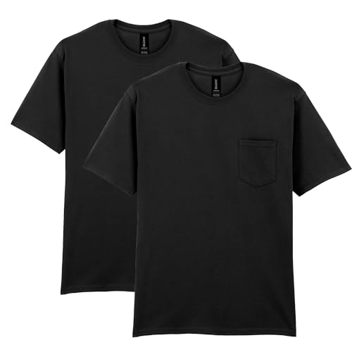Gildan mens Dryblend Workwear T-shirts With Pocket, 2-pack T Shirt, Black, XX-Large US