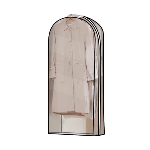 Transparentes Fundas Ropa, Bolsas Guardar Ropa en Armarios Abiertos - Cremallera Lateral para Abrigos, Vestidos, Camisas, Pieles y Chaquetas(60x25x130cm/24x10x51in)