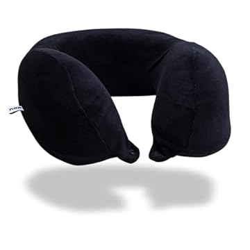 Travesseiro de pescoço para viagem Nasa Voyage Premium Ergonômico Preto Nap