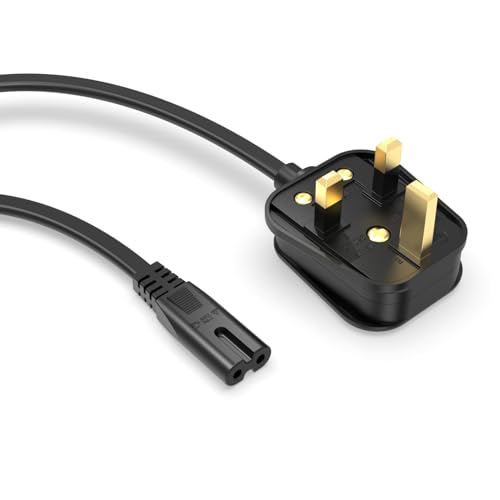 Image of Superer 2M Figure 8 Power Cable UK, IEC C7 2-Pin Mains Lead, Standard Power Cord Compatible with PS5 PS4 PS3, Xbox Series X/S, Xbox One, TV