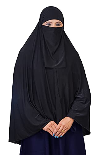 GenericVASTRAGRAH Women's Fashion Black Heavy Lycra Fabric Rumali Eyenose without Sleeves