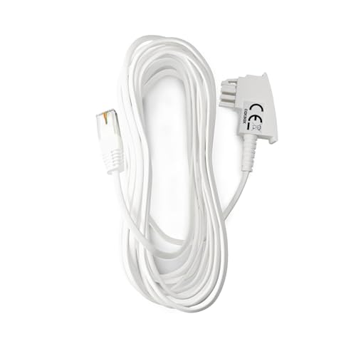 COXBOX 5 m DSL Flach-Kabel Fritzbox, Speedport, Easybox - TAE Flachkabel RJ45 weiß - VDSL ADSL WLAN Router-Kabel mit Twisted Pair für eine zuverlässige Verbindung