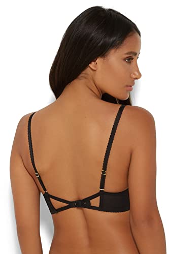 Gossard Women's Sheer Seduction Padded Plunge Bra, Black, 30Ff #TOP2