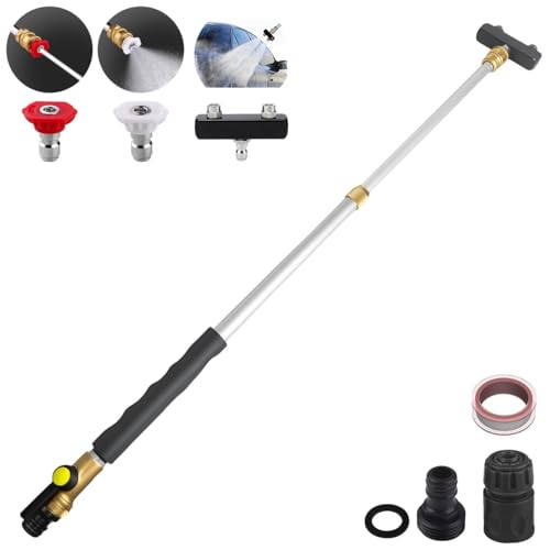 Raddile Upgraded Jet Nozzle for Garden Hose, Dual Turbo Nozzle Pressure Washer Includes 2 High Pressure Nozzles and Quick Connectors High Pressure Washer Tools(Black