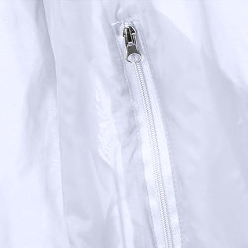 Dmmtot Big Spring Sales White Mens Summer Zip Hooded Coat Fishing Jackets UPF 50+ Sun Protection Hoodie Running Jackets Outdoor Super Thin Lightweight Breathable Cycling Shirts With Zipper Pockets L - Image 4