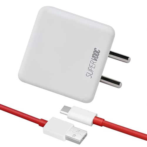 Image of Oneplus 65W Supervooc Charging Adapter with Type C 1M Cable for Oneplus 13|13r|Open|12|12r|Nord N30 5G|11|11r|10 Pro|10r|10t|9 Pro|9r|8Pro|8T- Nothing Phone 3a|3a Pro-Dash /Superdart /Warp /Vooc, White