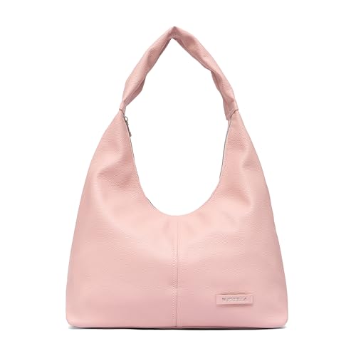 Image of NEWBELLA Women's Hobo Shoulder Bag, Vegan Leather Wide Strap Hobo Purse, Lightweight Commute Tote Bag for Daily Work