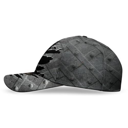 Image of Skull Cap, Gifts for Men, Skull Us Flag Skeleton Gothic Horror, Black Baseball Cap, Adjustable Caps Sun Hat