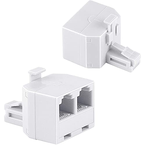 Amazon | 2分岐アダプタ 電話ジャック RJ11/12モジュラーケーブル 2
