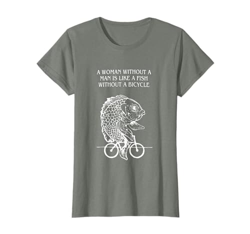 Una donna senza un uomo è come un pesce senza bicicletta è divertente, scherzo e un detto sarcastico, fantastico antipasto di conversazione Per il tuo prossimo regalo di compleanno per lui o lei.