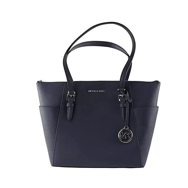 Michael-Kors-Charlotte-Large-Top-Zip-Tote Michael Kors Charlotte Large Top Zip Tote (Navy/Silver Hardware)