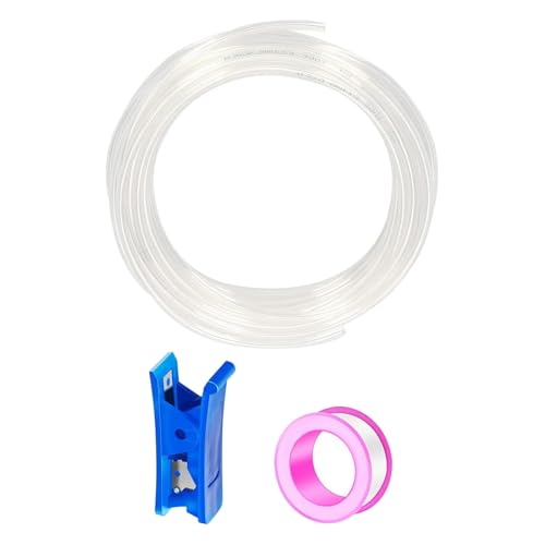 HAXIHA 12 Metros Manguera Neumática 6mm OD/4mm ID, Transparente Tubo Compresor Aire.Poliuretano PU Manguera de Aire Tubo Kit para la línea de aireo tubería de transferencia de fluidos