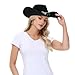 WQWOVRVO Cowboy Hats for Women/Mens Straw Wide with Felt-Fedora Brim Western Cowboy Hat for Womens (US, Alpha, One Size, A-Black)