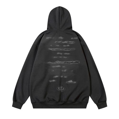 Oversized Hoodies Graphic Sweatshirts Grunge Jacket Vintage Streetwear Y2k Goth Baggy Shadow Print Hoodies For Men2