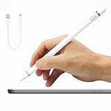 Caneta Stylus Recarregável USB, Ponta Fina 1,5mm, LED Indicador, Compatível com iPad, Tablet, Celular, Notebooks, Android e iOS - Premium