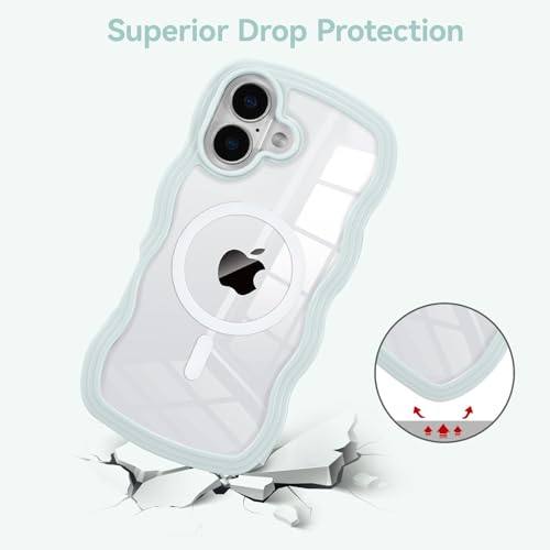 Housse antichoc iPhone 17 MagSafe silicone bleu clair esthétique - 7