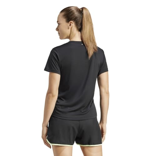 adidas Mujer Run It Stripes tee, Black, S