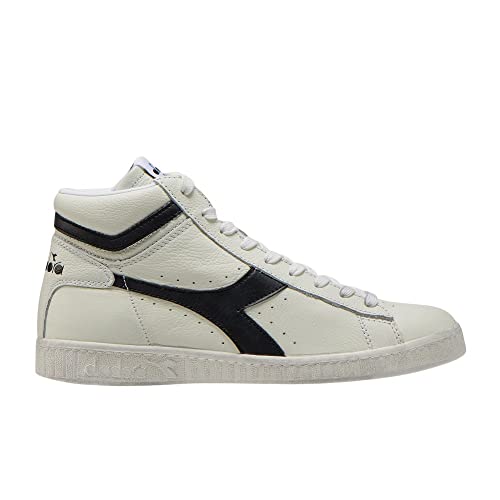 Diadora Unisex Game L High Waxed Hohe Sneaker, Weiß White Black, 44.5 EU