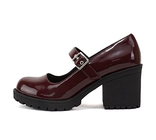 Soda “Eviana” ~ Women Mary Jane Round Toe Mid Chunky Block Heel L...