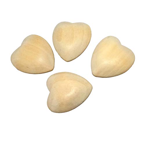 Image of 10pcs 30mm Unfinished Wood Hearts Beads with Holes Natural Heart Shape Wooden Bead for Bracelet Handing Materials DIY Beading Accessories (1.18in 10pcs)