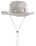 HIKEMAN Bucket Hat Fischerhut Sonnenhut - Sommerhut Sonnenschutz Gartenhut mit Kinnband,Outdoor Wanderhut Anglerhut for Damen Herren(beige,58)