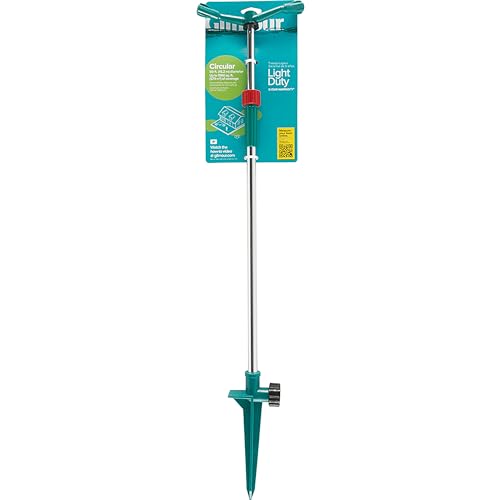 Gilmour Medium Coverage Elevated Sprinkler, Garden Sprinkler on Telescoping Pole, 360 Degree Garden Watering System
