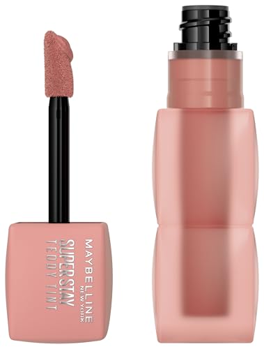 Maybelline New York Superstay Teddy (Tint) Pintalabios, Para labios delicados y de acabado suave mate, Color extra duradero, Acabado suavizado, Cómodo sin manchar, Color: 10 Current Mood Superstay