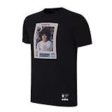 camiseta maradona seleccion argentina Black Copa Football - Camiseta - Hombre - Maradona x Pegatina de fútbol Argentina - Manga Corta - Negro - 100% algodón - Talla S