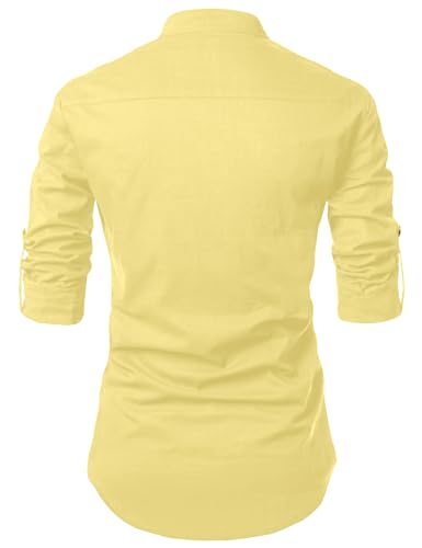 Image of Zombom Men's Casual Cotton Polyester Blend Printed Full Sleeve Short Kurta Shirt