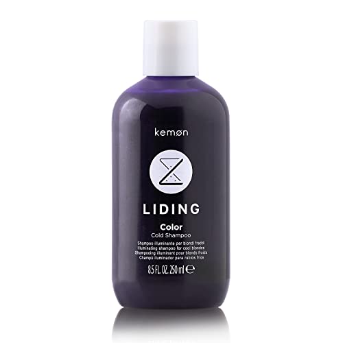 Kemon Liding Color Cold Champú hidratante para cabellos teñidos y rubios, champú de color con efecto antiamarilleo, 250 ml