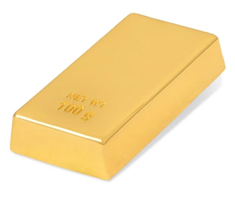 (Set Of 3) 24K Realistic Gold Mini Biscuit Finish Metal Bar Paper Weight Desk Accessory For Men's And Women's Home Stationery Office Use| Birthday, Anniversary Gifting Item| Showpiece Decoration 2