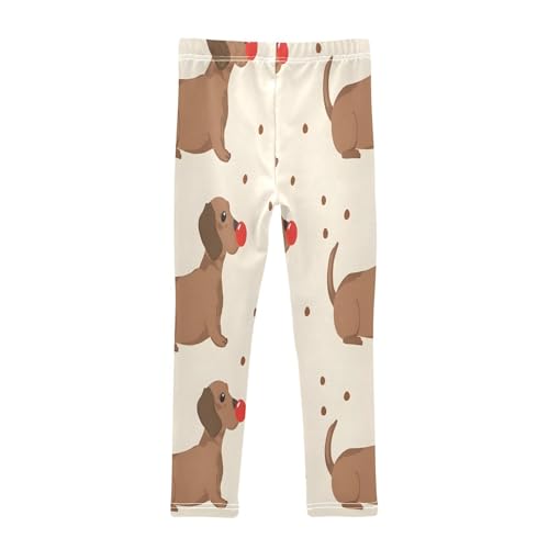 Toddler Girls Leggings Printed Yoga Pants Leggings Brown Dachshund for Kids2