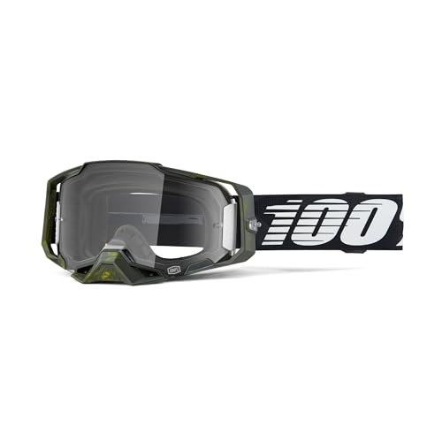 100% ARMEGA Goggles - Eyewear for Dirt Bikes, Motocross, Motorcycle, & Bike Sports - Durable Mountain Biking Goggles - Soledad, Clear Lens