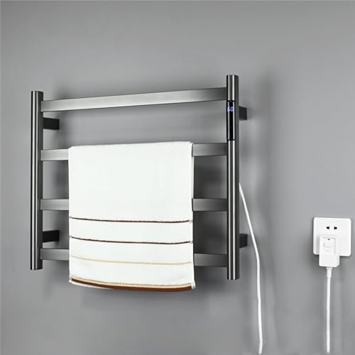 Sèche-serviettes électrique mural intelligent acier inoxydable gris