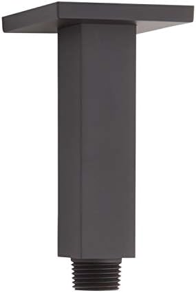 Signature Hardware 449671 4" Square Ceiling Mounted Shower Arm and Flange - Matte Black