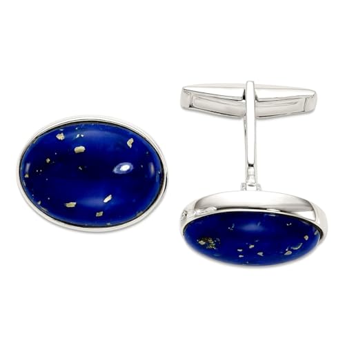 Mancuernillas de plata 925 con lapislázuli 19.5mm hombre miniatura 1