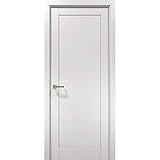 SARTODOORS - Modern MDF Interior Door 24 x 80 with Hardware | Quadro 4111 White Ash | Single Panel Frame Trims | Bathroom Bedroom Sturdy Doors