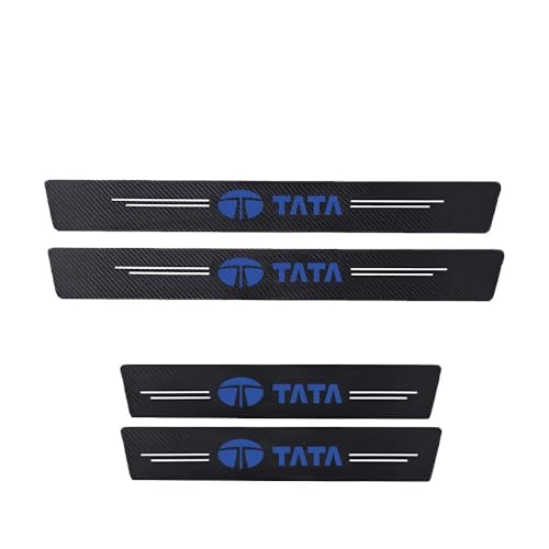 Image of WISKA Car Door Strip Carbon Fiber Wrap Sill Anti Scratch Tape for Car Accessories Compatible for Nexon, Punch, Harrier, Altroz, Tiago, Tigor, Curvv, EV, Sierra, Xpres