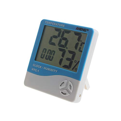 Innentemperatur- und Luftfeuchtigkeitsmesser, für Zuhause, Büro, Wetterstation, Uhr, Thermometer, Hygrometer mit großem LCD-Display
