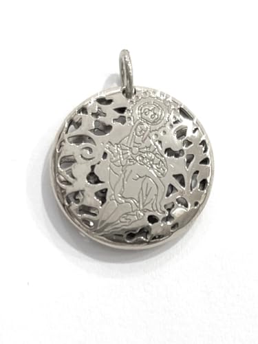 Médaille Vierge de la Charité en argent sterling 925 au design ciselé élégant