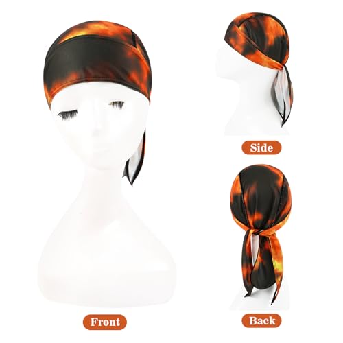 Image of DOCILA 3 Pcs Do Rags for Men Skull Cap Bandana Hat Breathable Helmet Linner Beanie