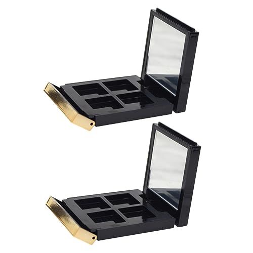 WOFASHPURET Diy Makeup Palette Organizer Gold Edge Eye Shadow Boxes 4 Grid Empty Boxes for Travel Daily Storage