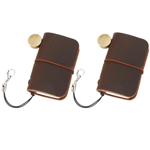 CRASPIRE Mini Cuaderno 2 Pulgadas Cuero Portátil Vintage Personalizado Pequeño Diario Viaje Diario Bolsillo En Blanco Marrón Llavero Escritura Y Dibujo