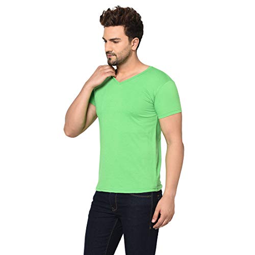 Image of Men's Cotton Blend Half Sleeve V Neck Tshirt