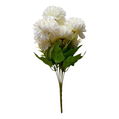 Image of Art Street Artificial Flower Bunch| Silk White Hydrangea Flower for Home| Bedroom, Living Room & Office Decoration |Christmas Day, New Year Set of 2 |11 Inch (Without Vase)