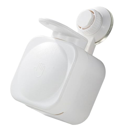 Ipetboom Dispensador de Jabón de Pared con Ventosa Diseño sin Taladro para Baño y Ducha Fácil Instalación Superficies Dosificador Manual para Gel y Champú Blanco Elegante