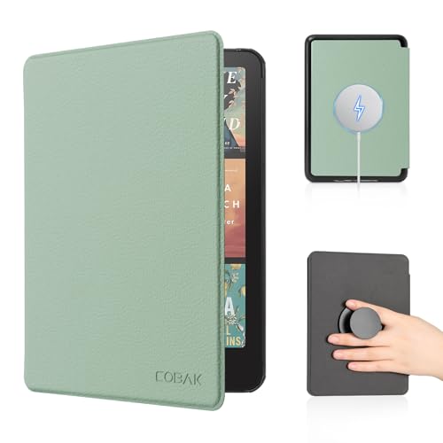 CoBak Case with Fold-Back Magnetic Cover for 7" Kindle Paperwhite 12th Gen 2024 and Kindle Colorsoft - for PopSockets Grip, Compatible with iPhone MagSafe and Anker Wireless Charging Pads, Auto Wake
