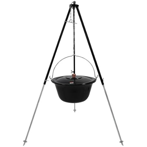 GRILLPLANET Original ungarischer Gulaschkessel 15 Liter emailliert Cover
